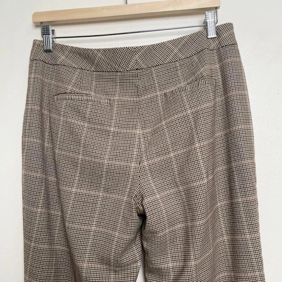 TABOTS Womens 10P Houndstooth Wide  Leg Brown Career Wool Trouser - Picture 11 of 14